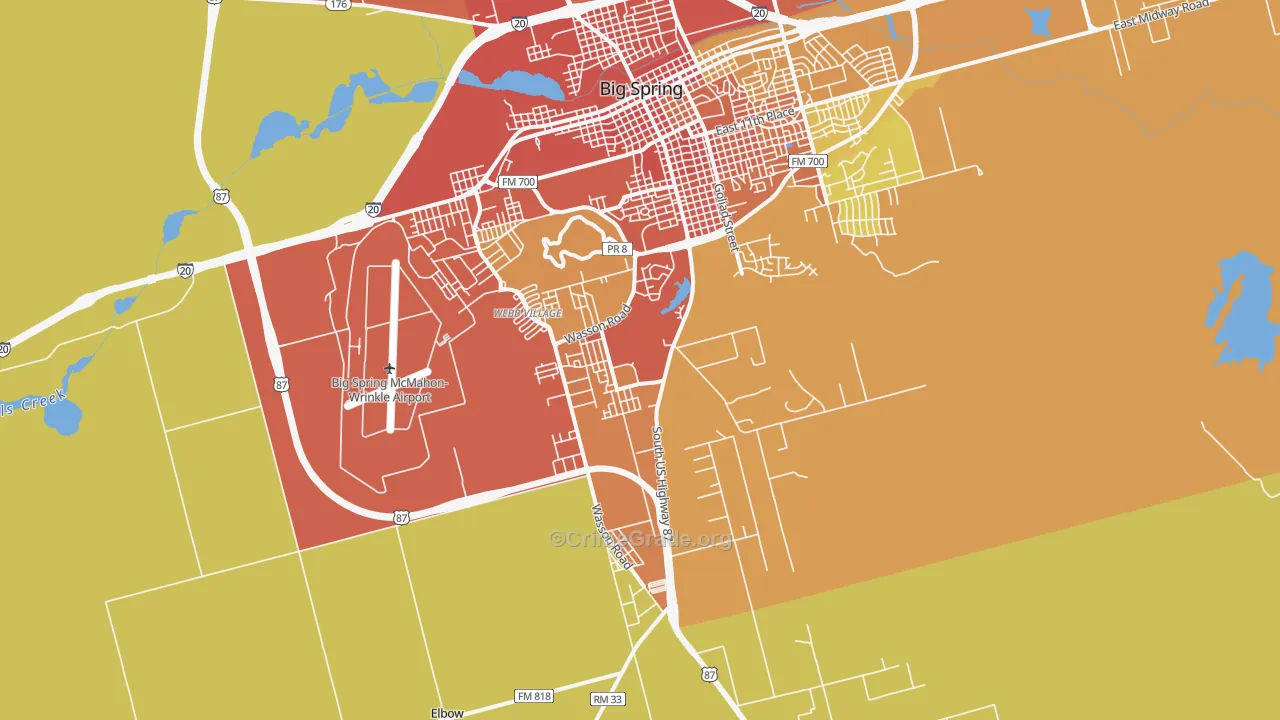 Hyman, TX Map of Vandalism Rates