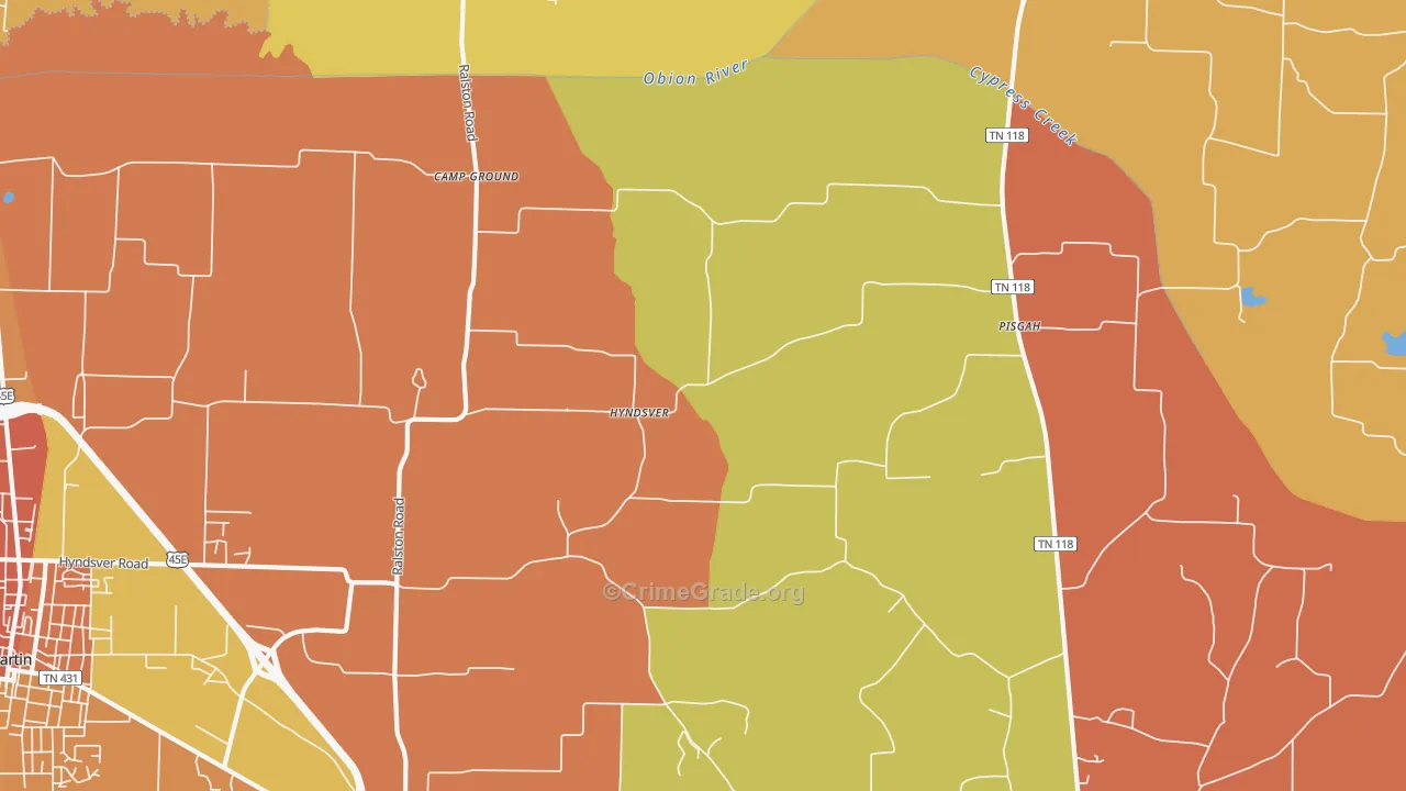 Hyndsver, TN Map of Vandalism Rates