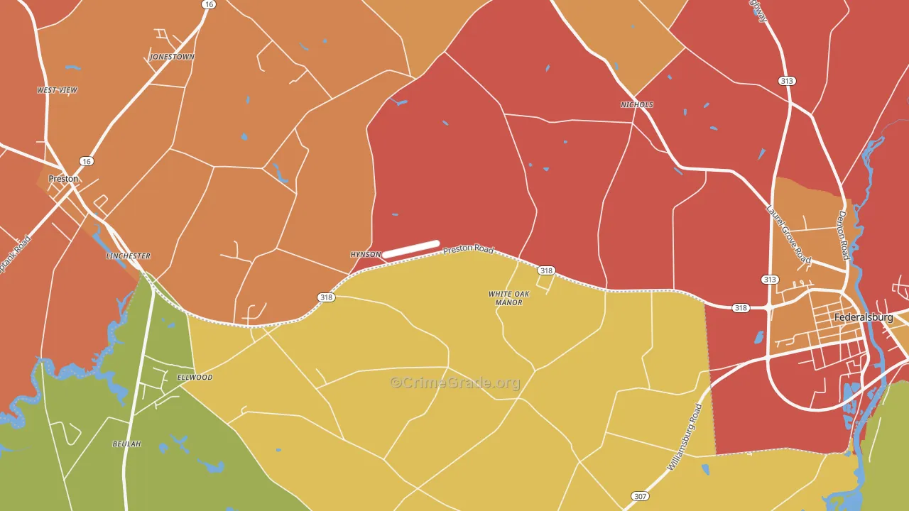 Hynson, MD Map of Vandalism Rates