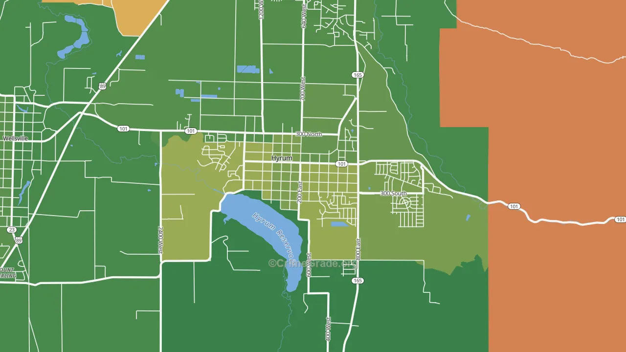 Hyrum, UT Map of Vandalism Rates