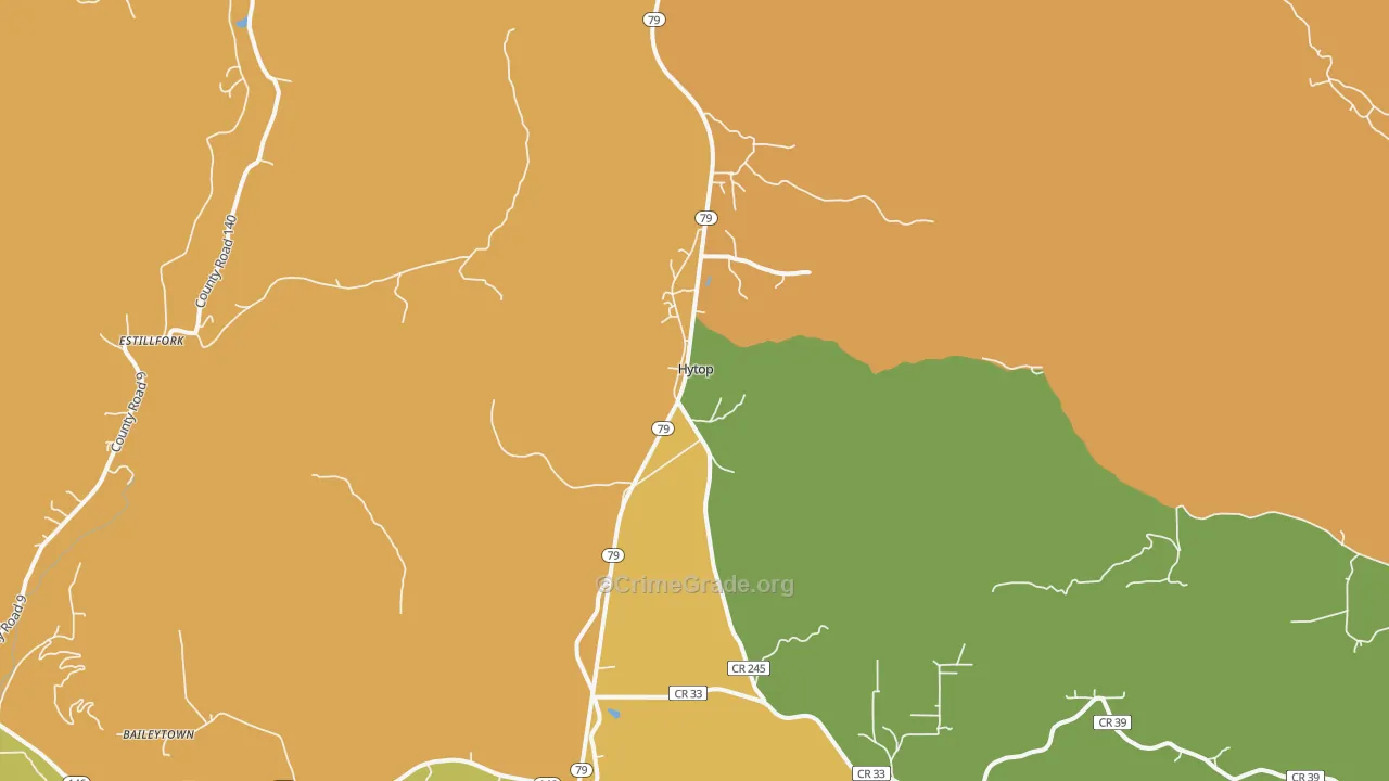 Hytop, AL Map of Vandalism Rates