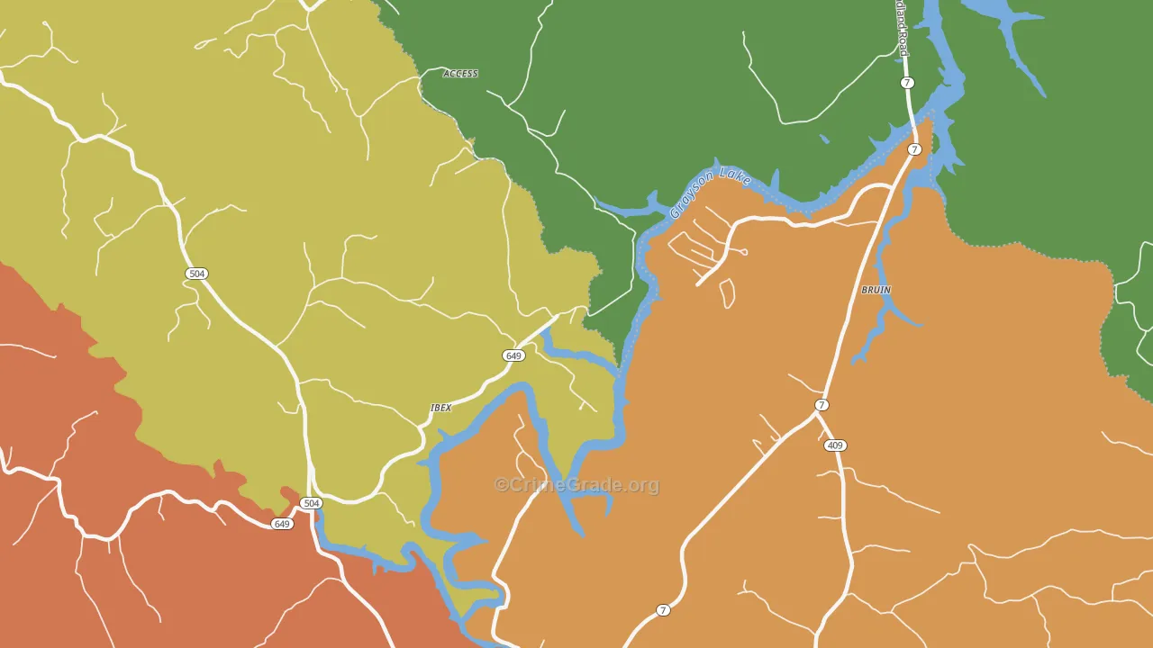 Ibex, KY Map of Vandalism Rates