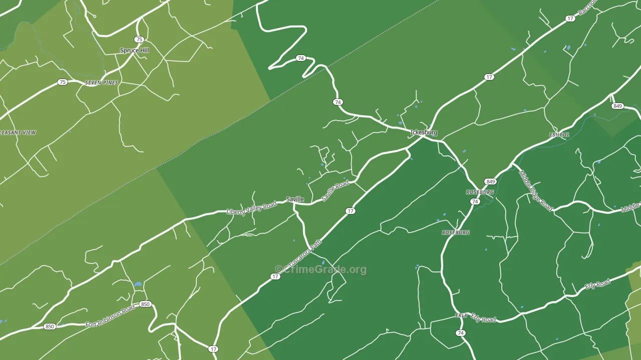 Ickesburg, PA Map of Vandalism Rates