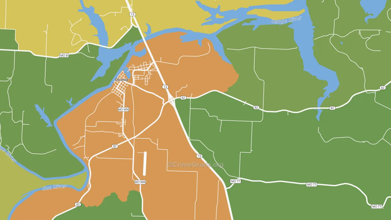Iconium, MO Map of Vandalism Rates