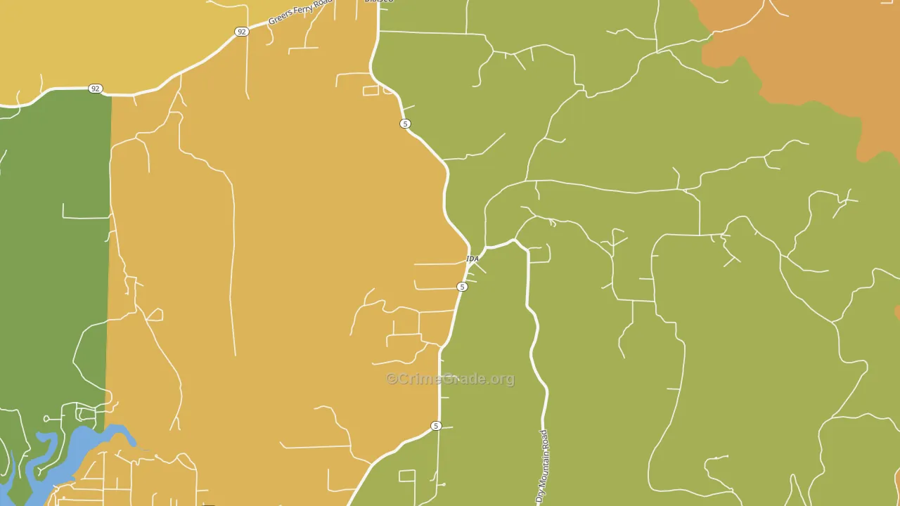Ida, AR Map of Vandalism Rates