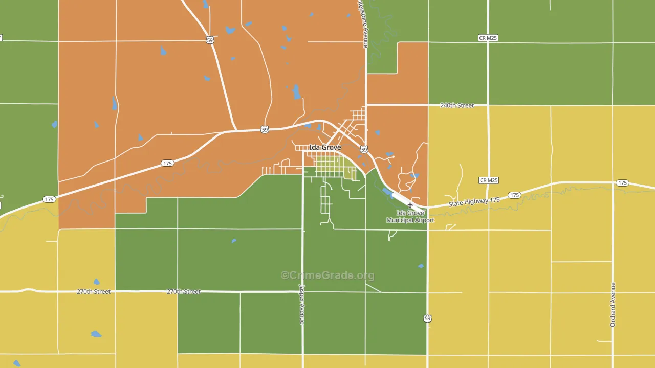 Ida Grove, IA Map of Vandalism Rates
