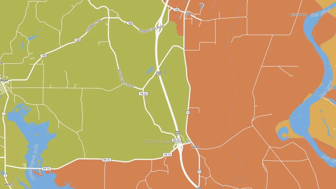 Ida, LA Map of Vandalism Rates