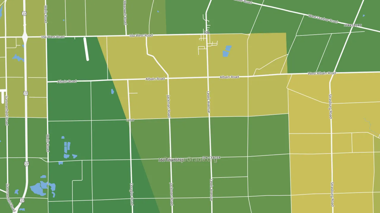 Ida, MI Map of Vandalism Rates