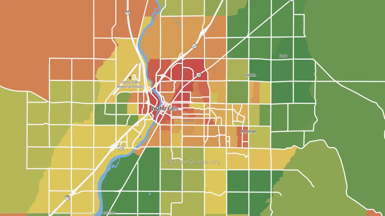 Idaho Falls, ID Map of Vandalism Rates