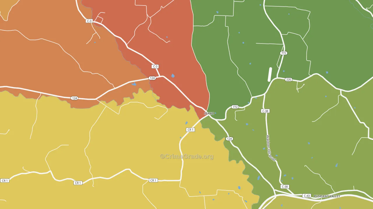 Idaho, OH Map of Vandalism Rates