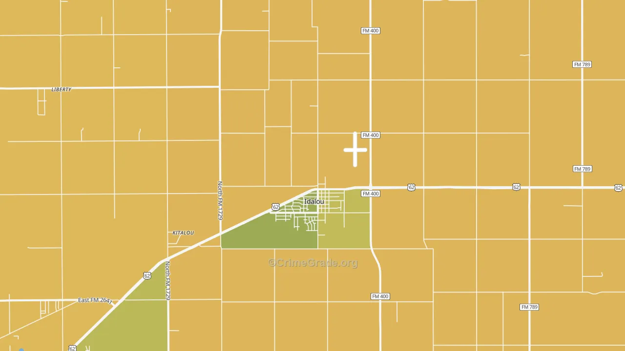 Idalou, TX Map of Vandalism Rates