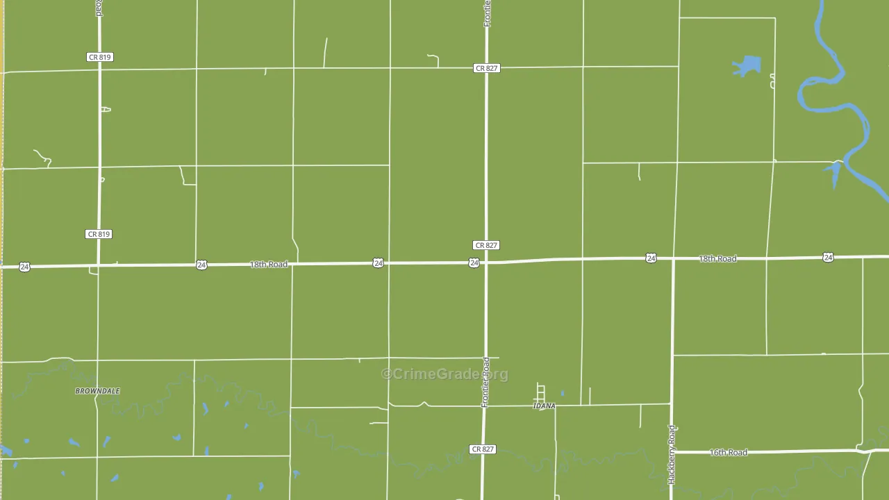 Idana, KS Map of Vandalism Rates