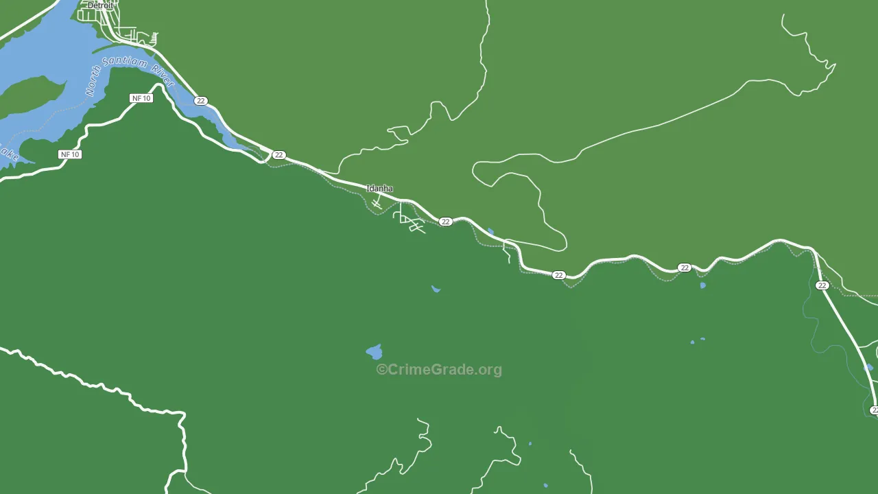 Idanha, OR Map of Vandalism Rates