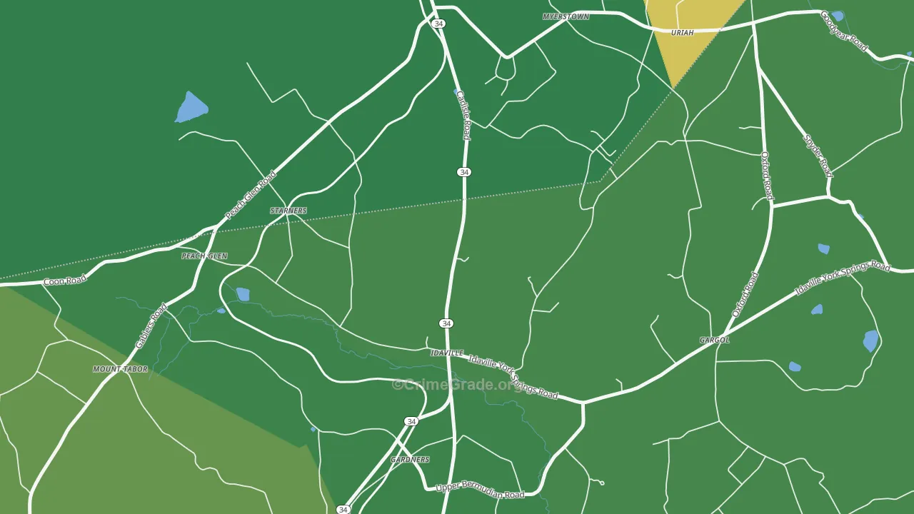 Idaville, PA Map of Vandalism Rates
