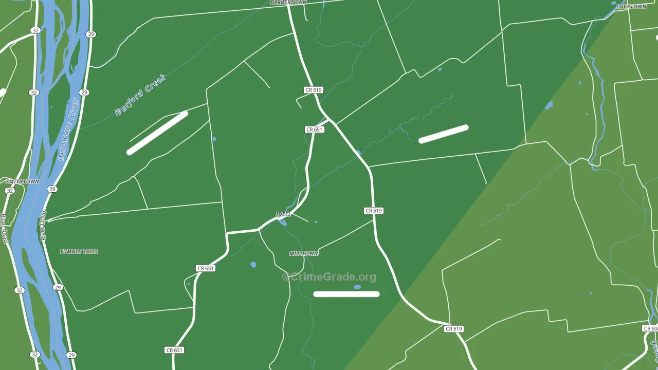 Idell, NJ Map of Vandalism Rates