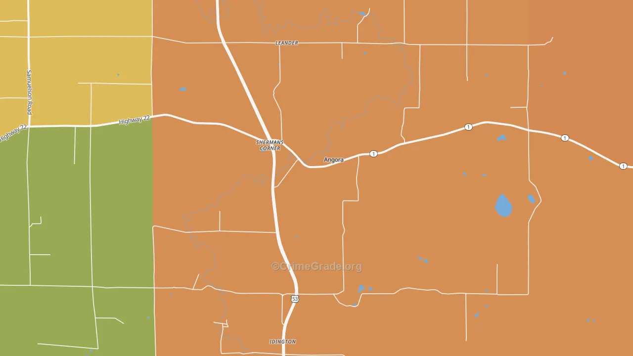 Idington, MN Map of Vandalism Rates