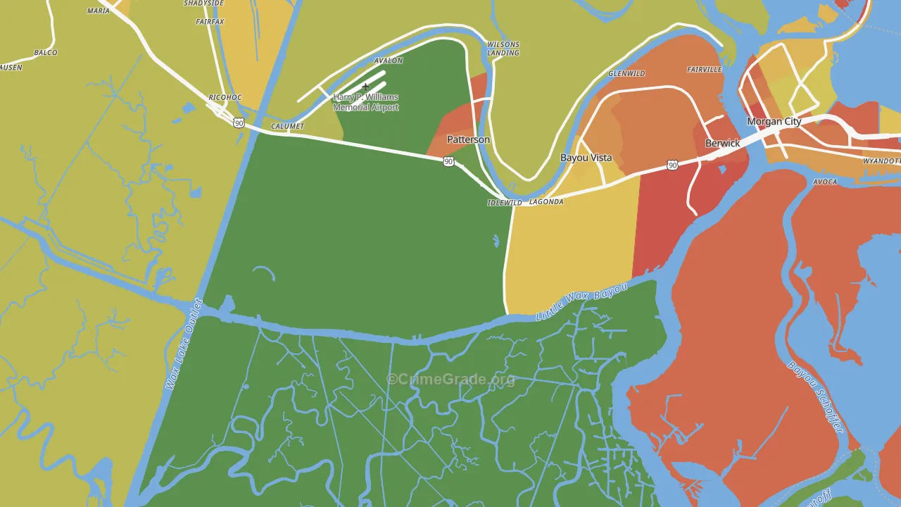 Idlewild, LA Map of Vandalism Rates