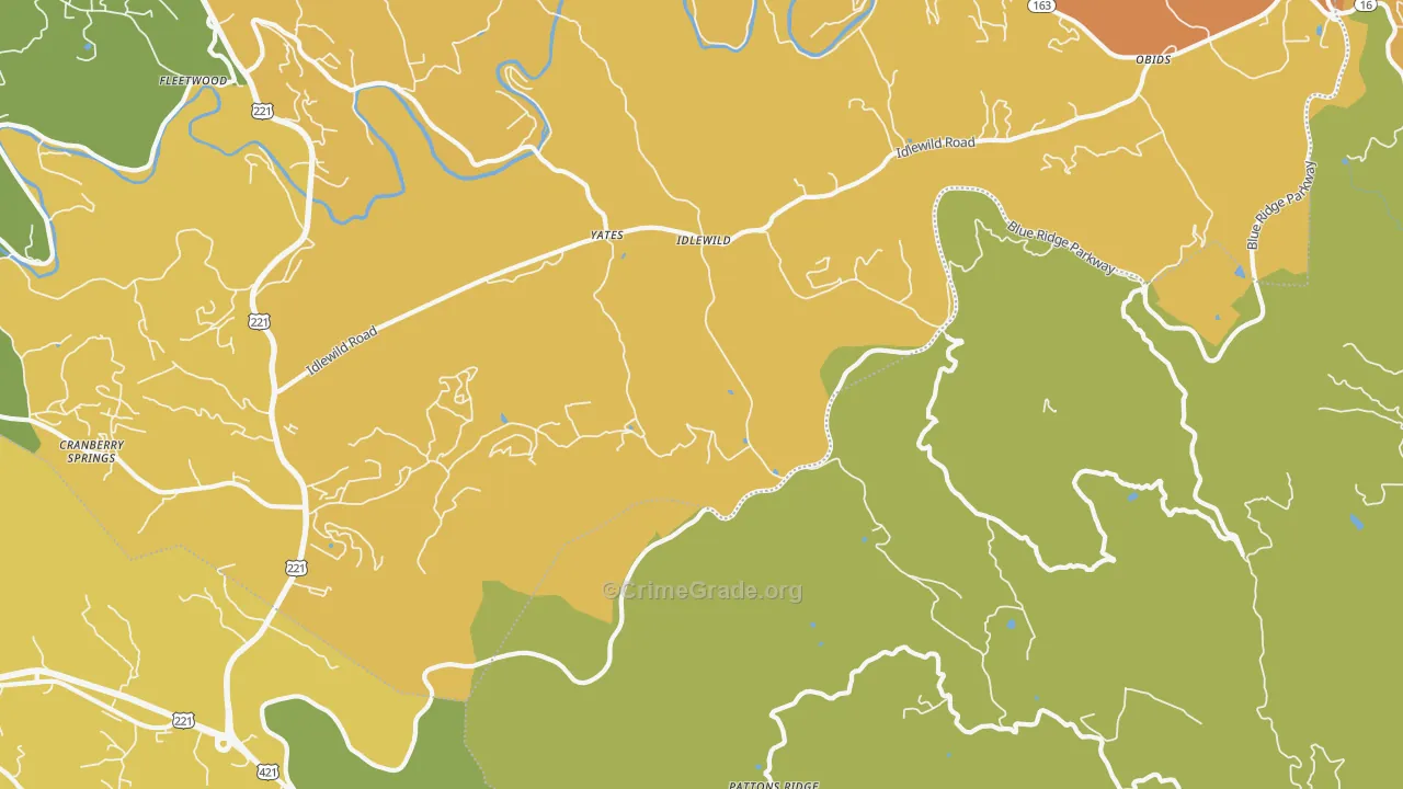Idlewild, NC Map of Vandalism Rates