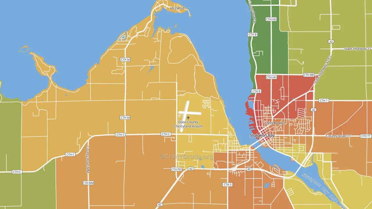 Idlewild, WI Map of Vandalism Rates