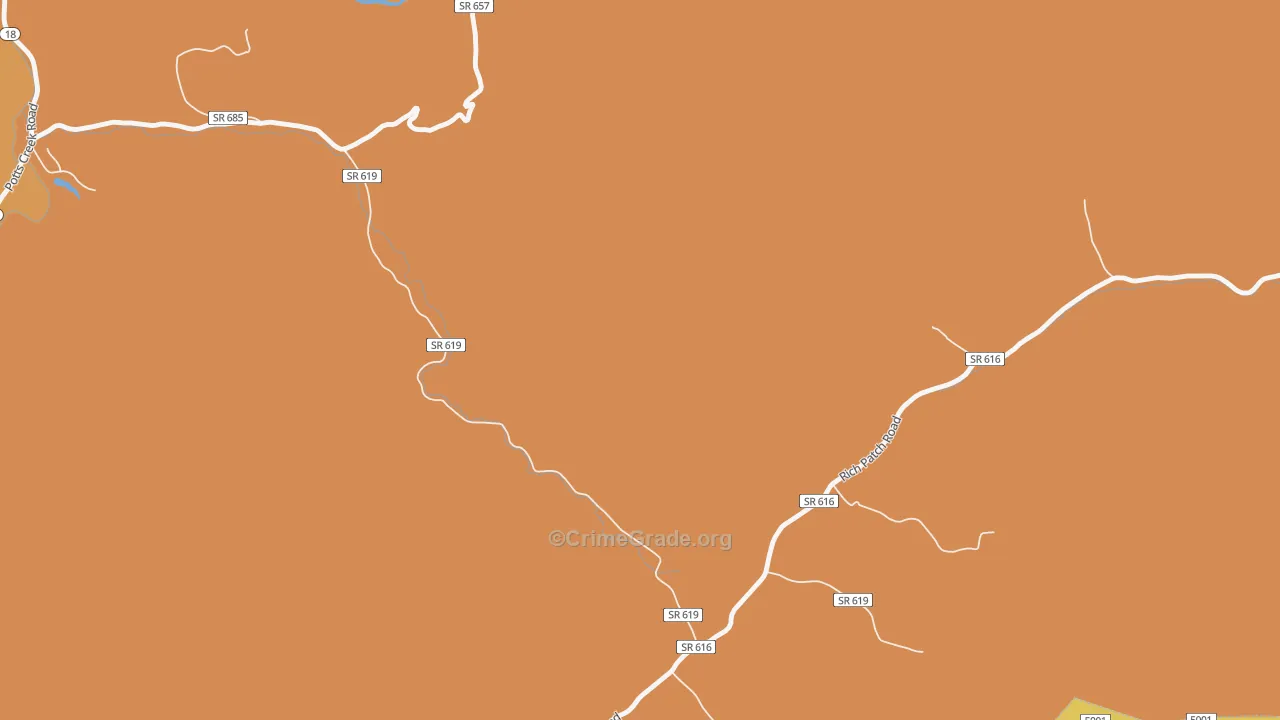 Idlewilde, VA Map of Vandalism Rates