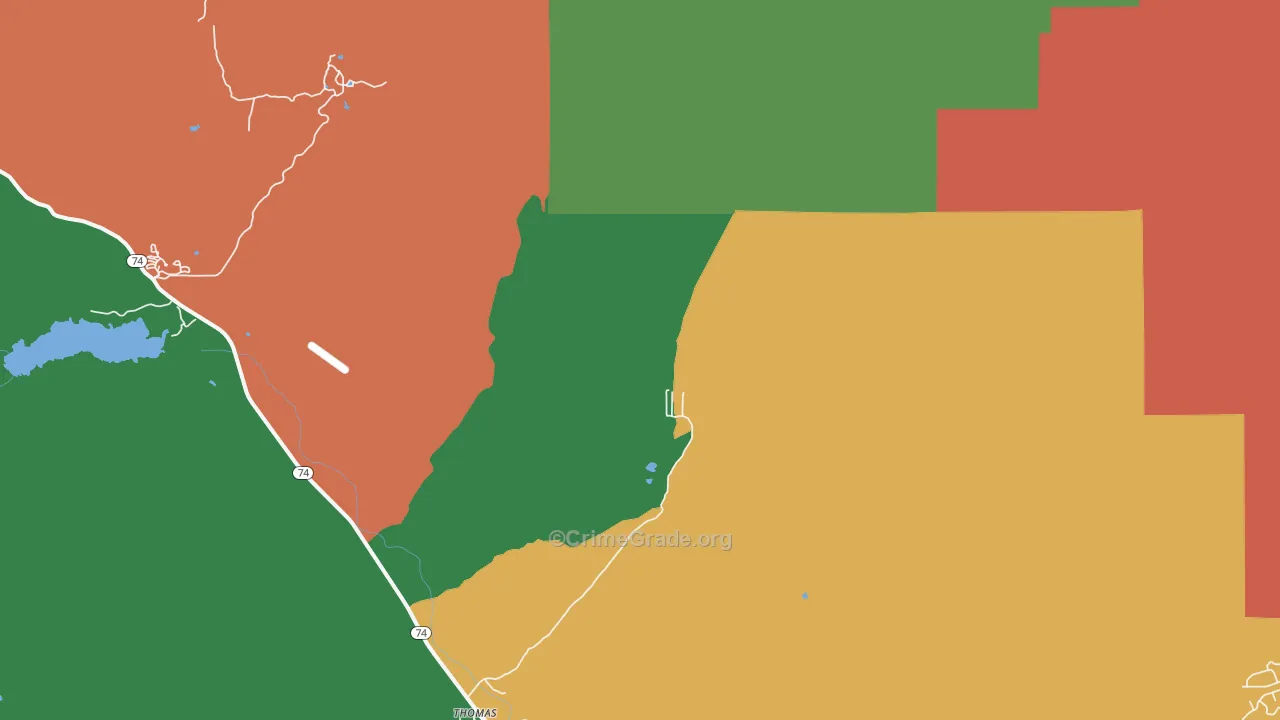 Idyllwild, CA Map of Vandalism Rates