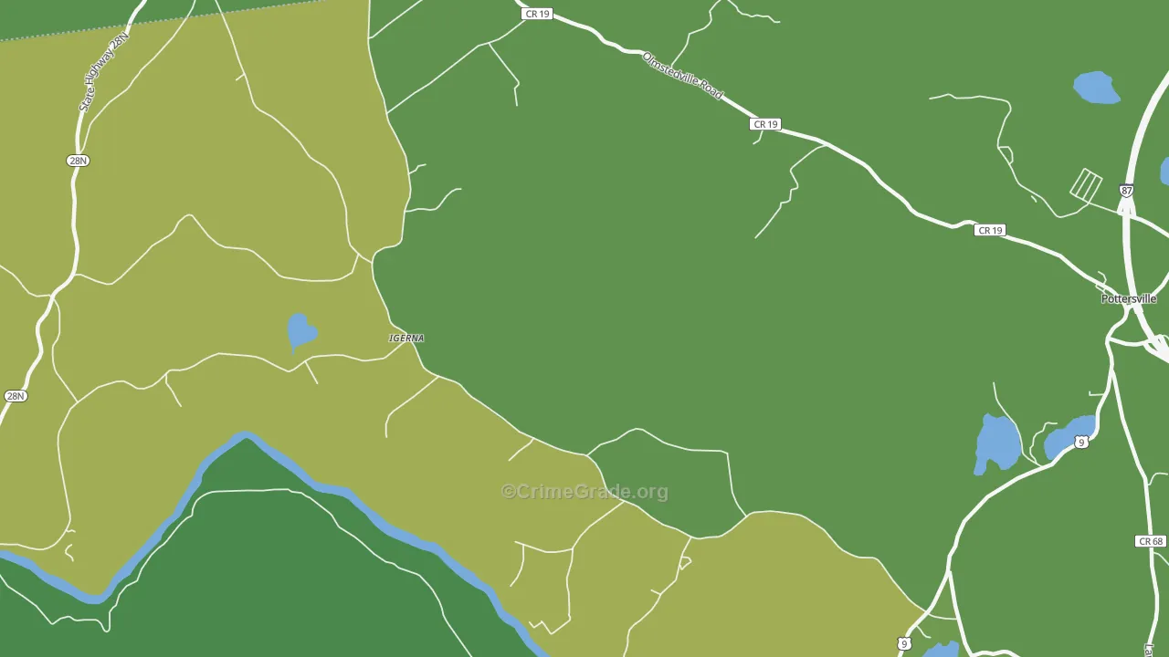 Igerna, NY Map of Vandalism Rates