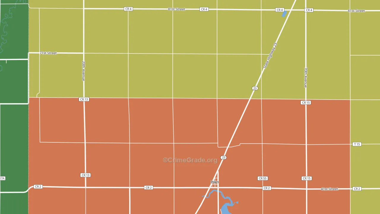 Ihlen, MN Map of Vandalism Rates