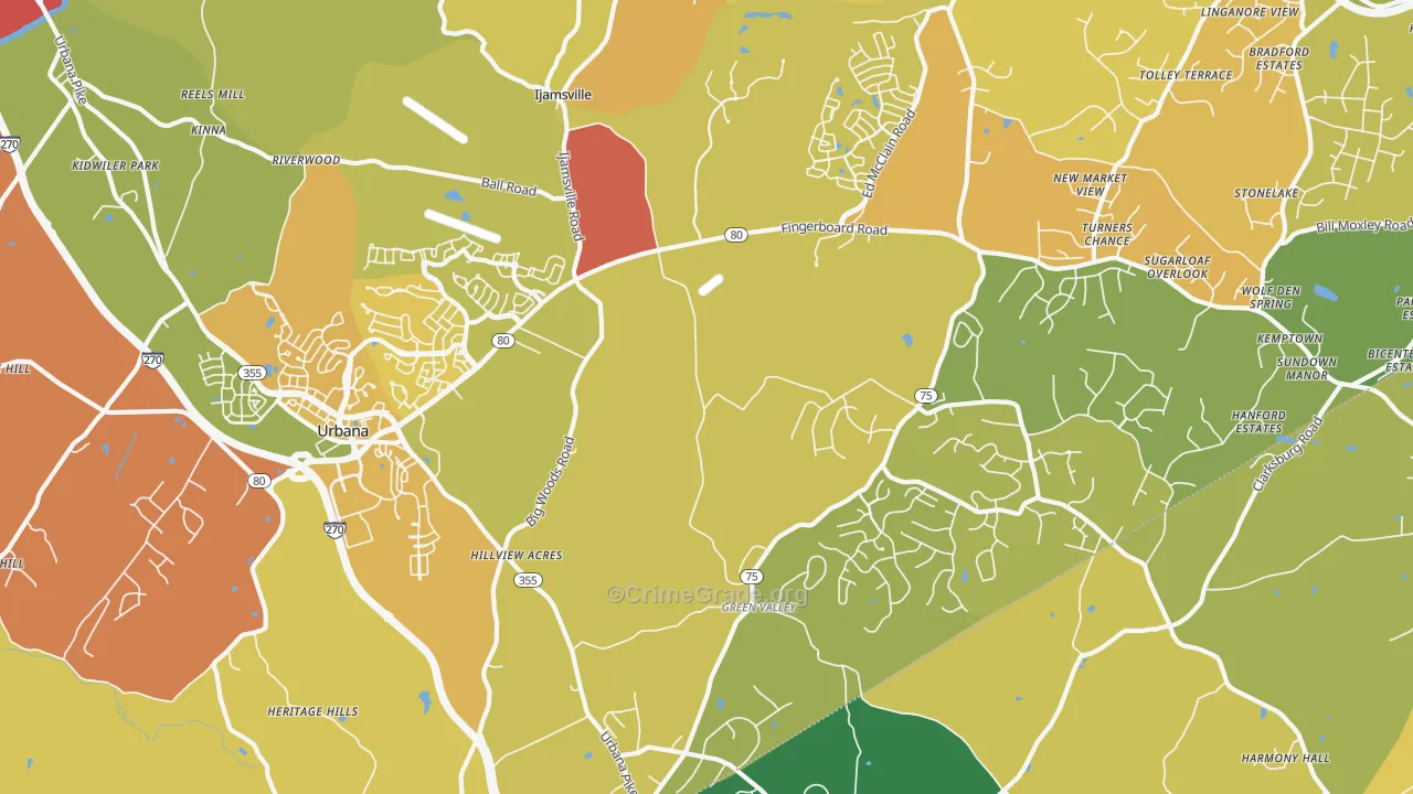 Ijamsville, MD Map of Vandalism Rates