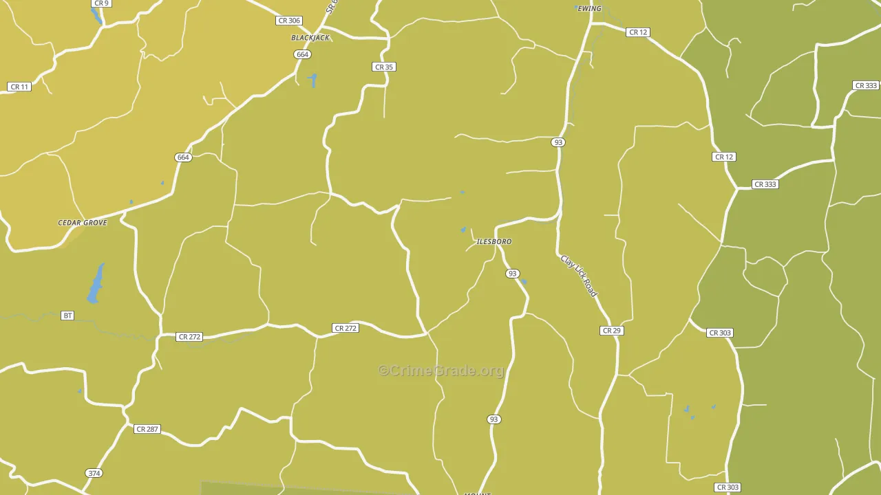 Ilesboro, OH Map of Vandalism Rates