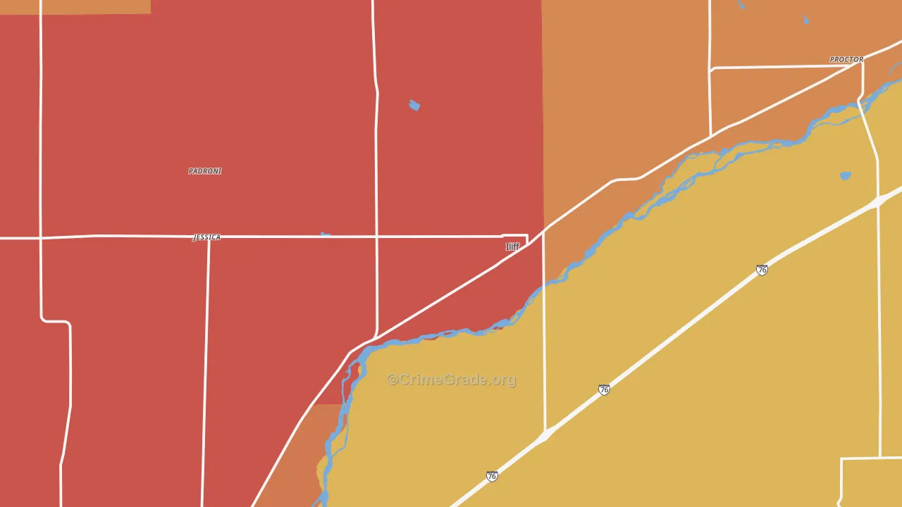Iliff, CO Map of Vandalism Rates