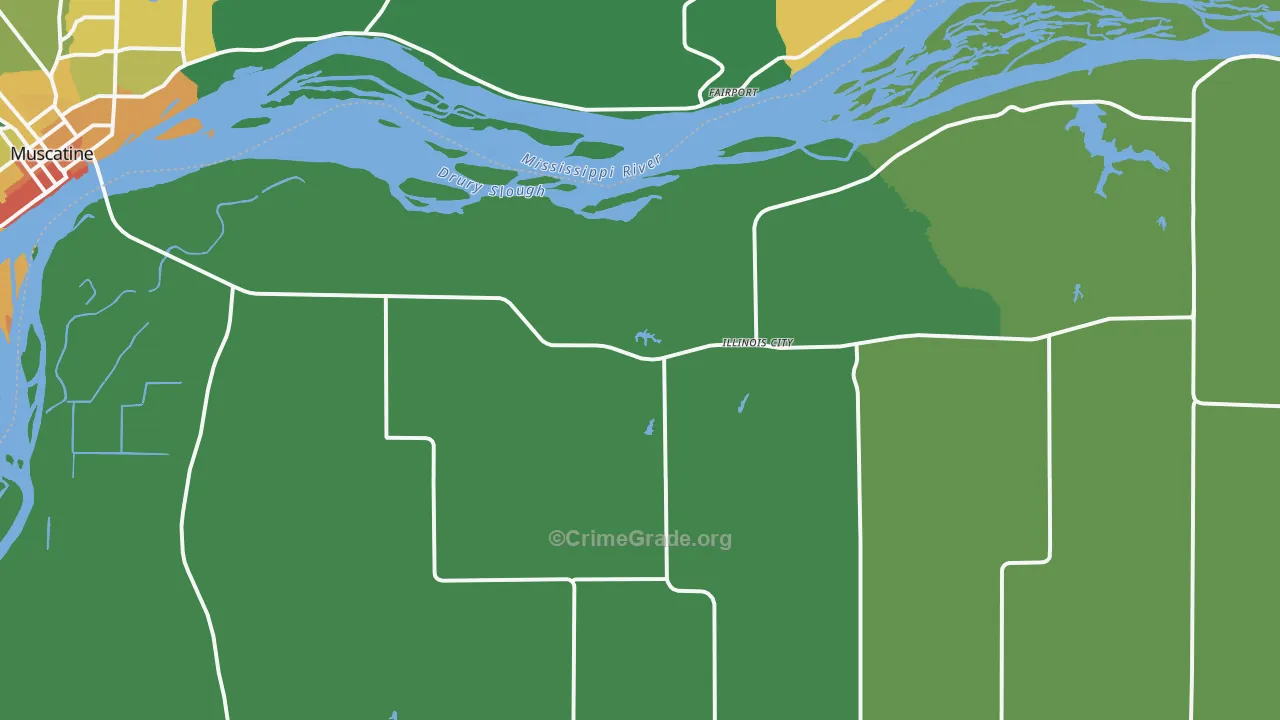 Illinois City, IL Map of Vandalism Rates