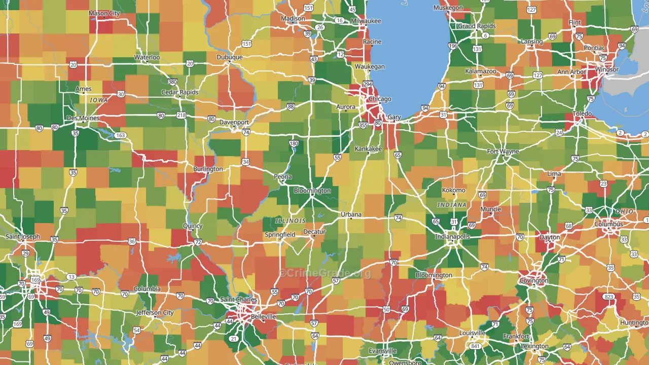 Illinois Map of Vandalism Rates
