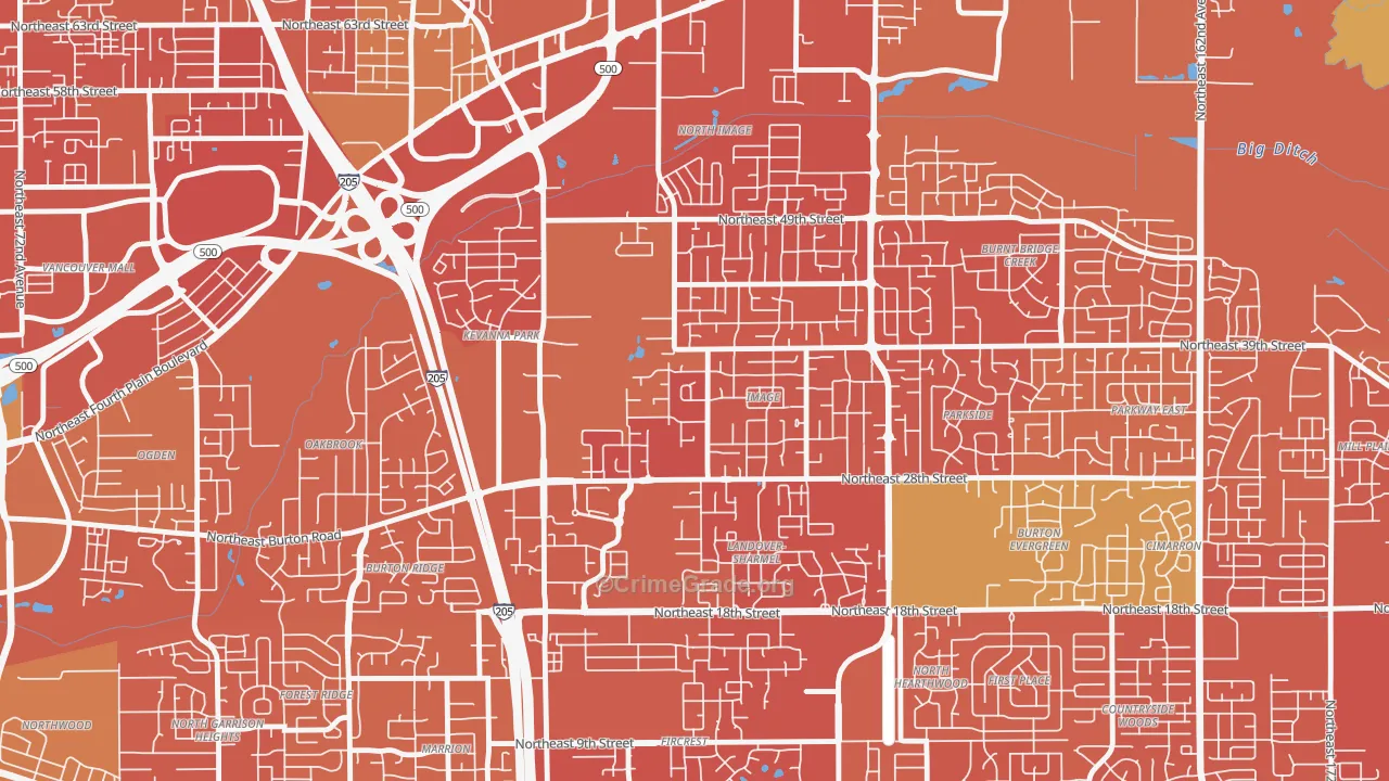Image, Vancouver, WA Map of Vandalism Rates