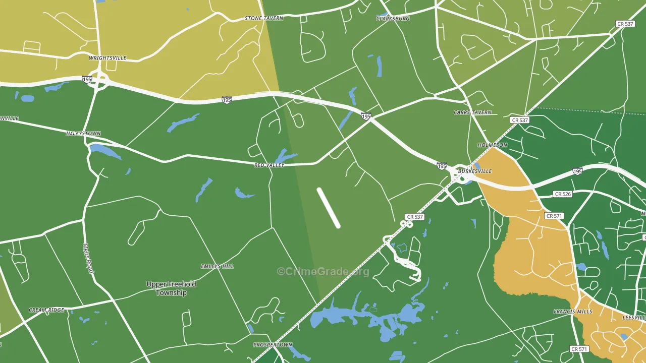 Imlaystown, NJ Map of Vandalism Rates