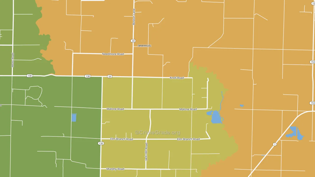 Immanuel, AR Map of Vandalism Rates