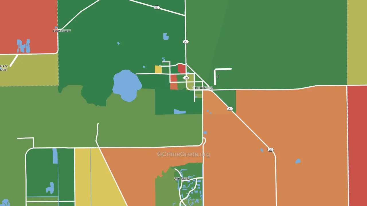 Immokalee, FL Map of Vandalism Rates