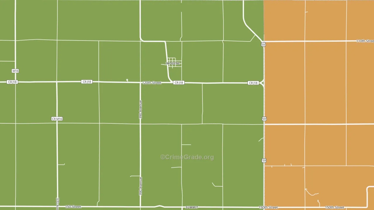 Imogene, IA Map of Vandalism Rates