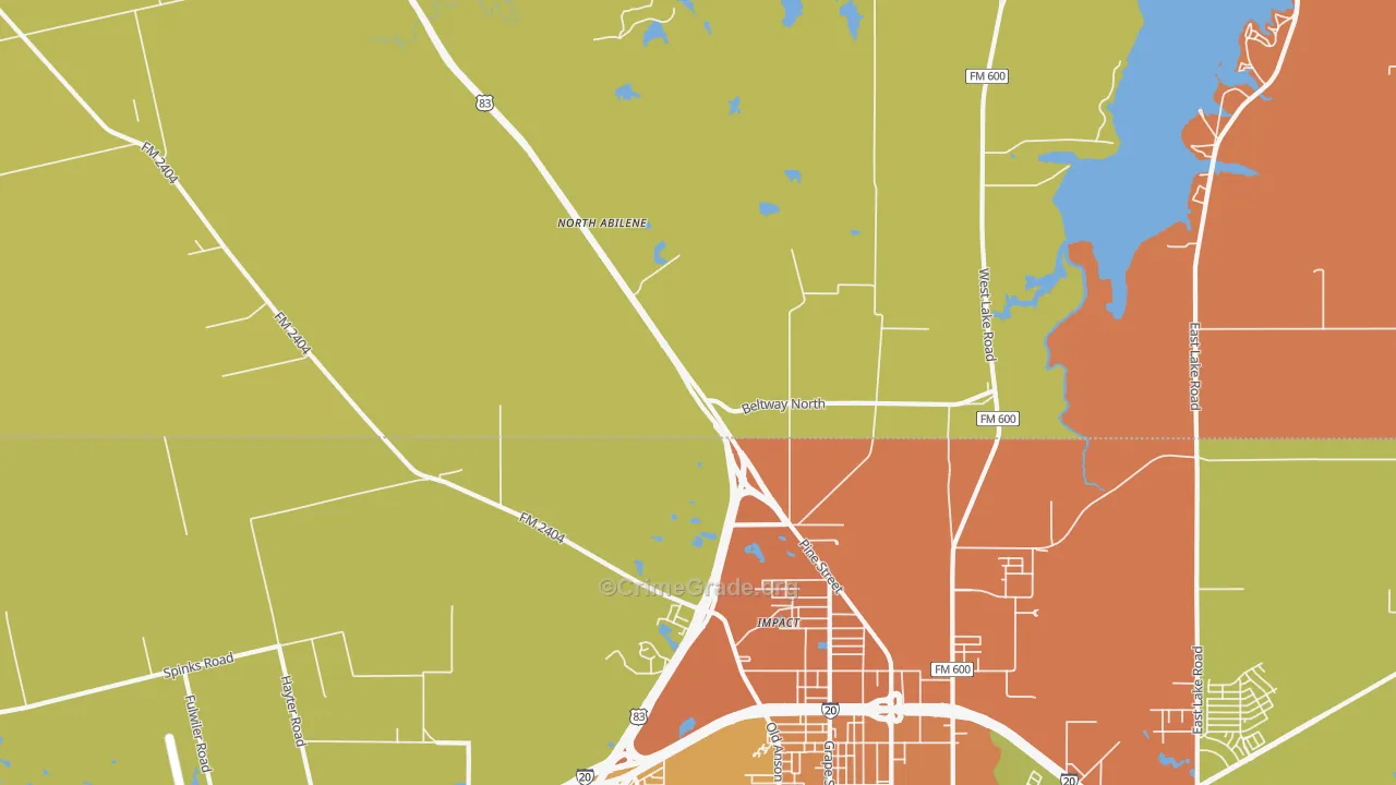 Impact, TX Map of Vandalism Rates