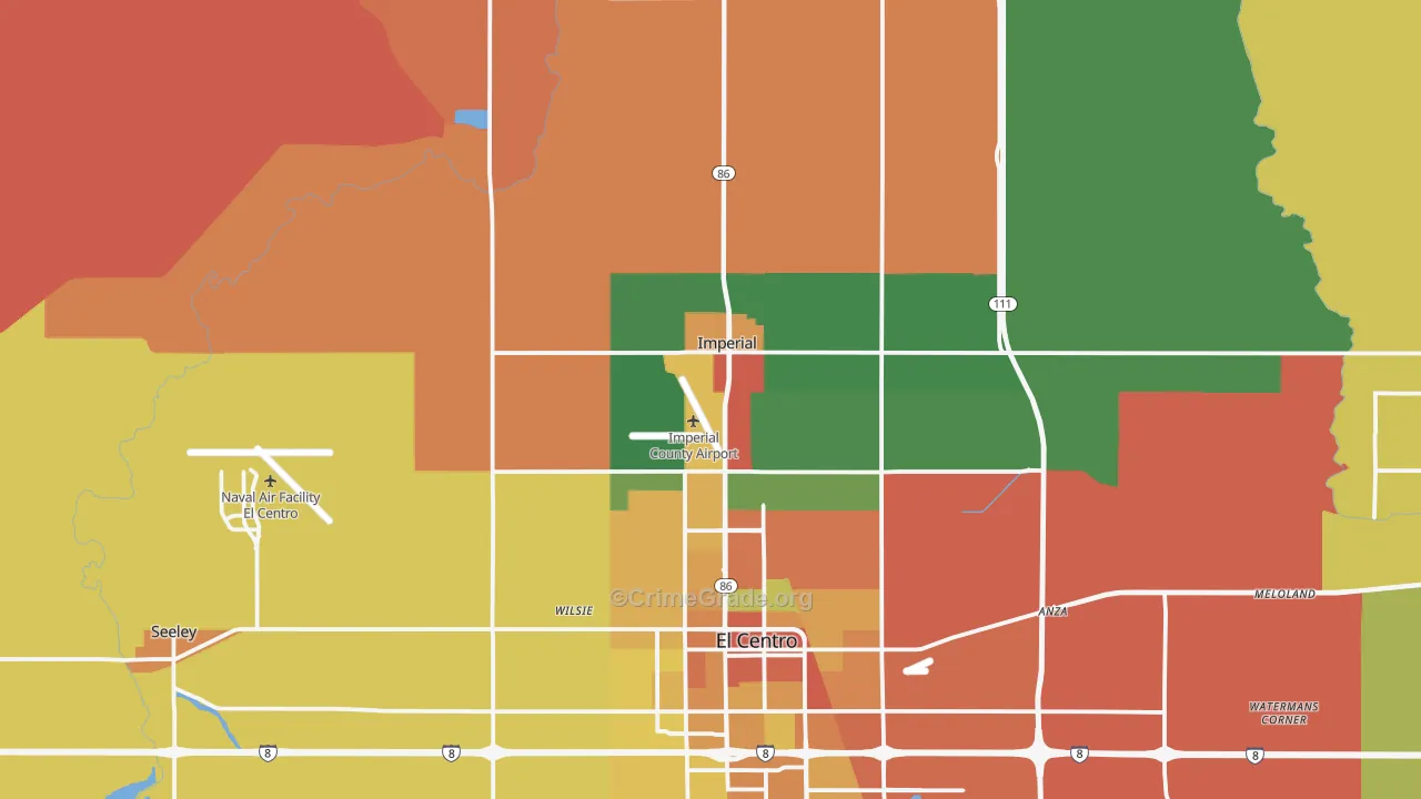 Imperial, CA Map of Vandalism Rates