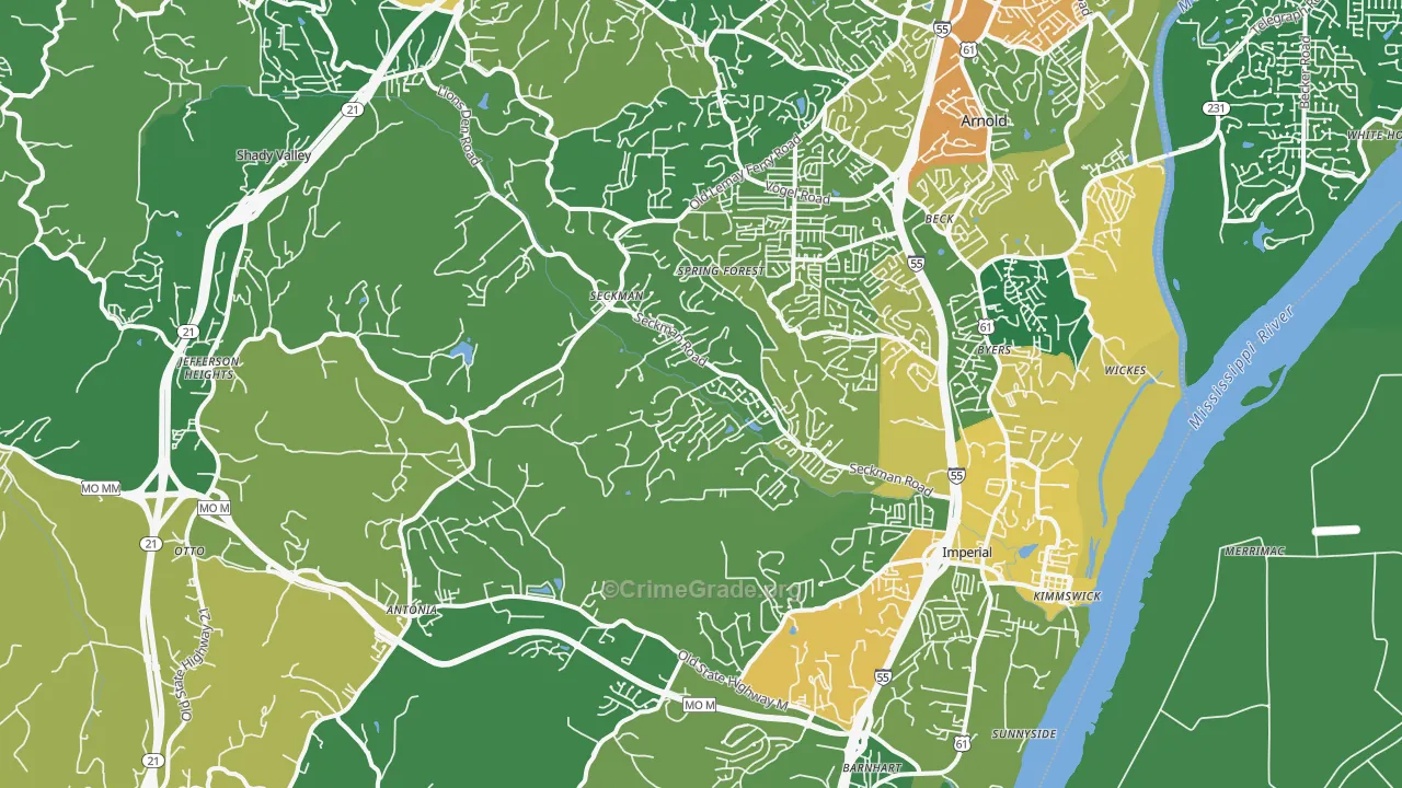 Imperial, MO Map of Vandalism Rates