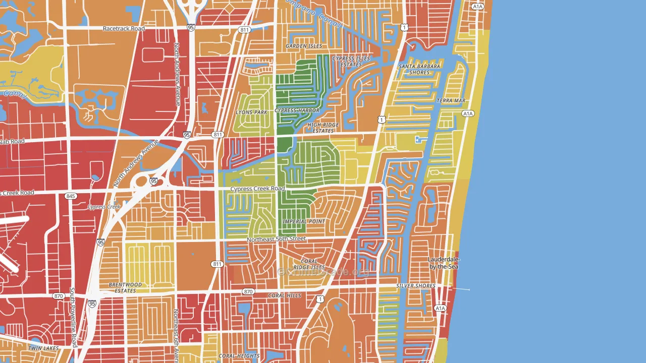 Imperial Point, Fort Lauderdale, FL Map of Vandalism Rates