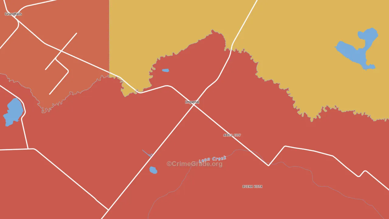 Imperial, TX Map of Vandalism Rates