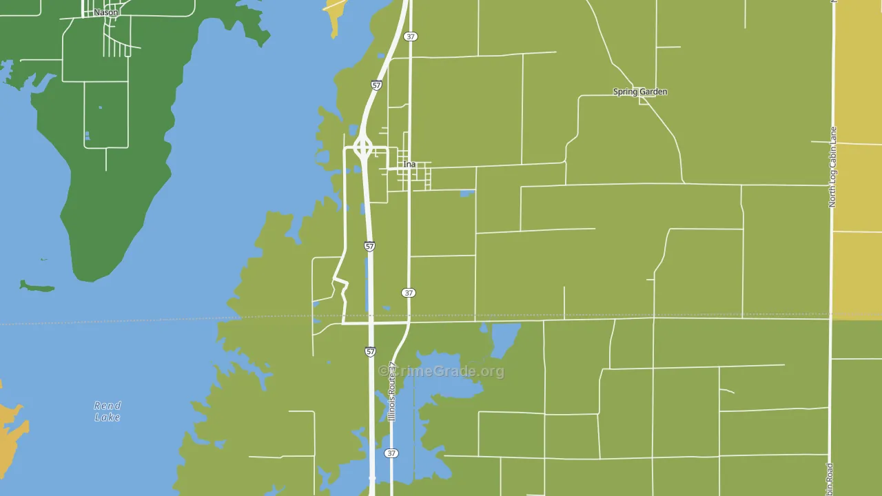 Ina, IL Map of Vandalism Rates