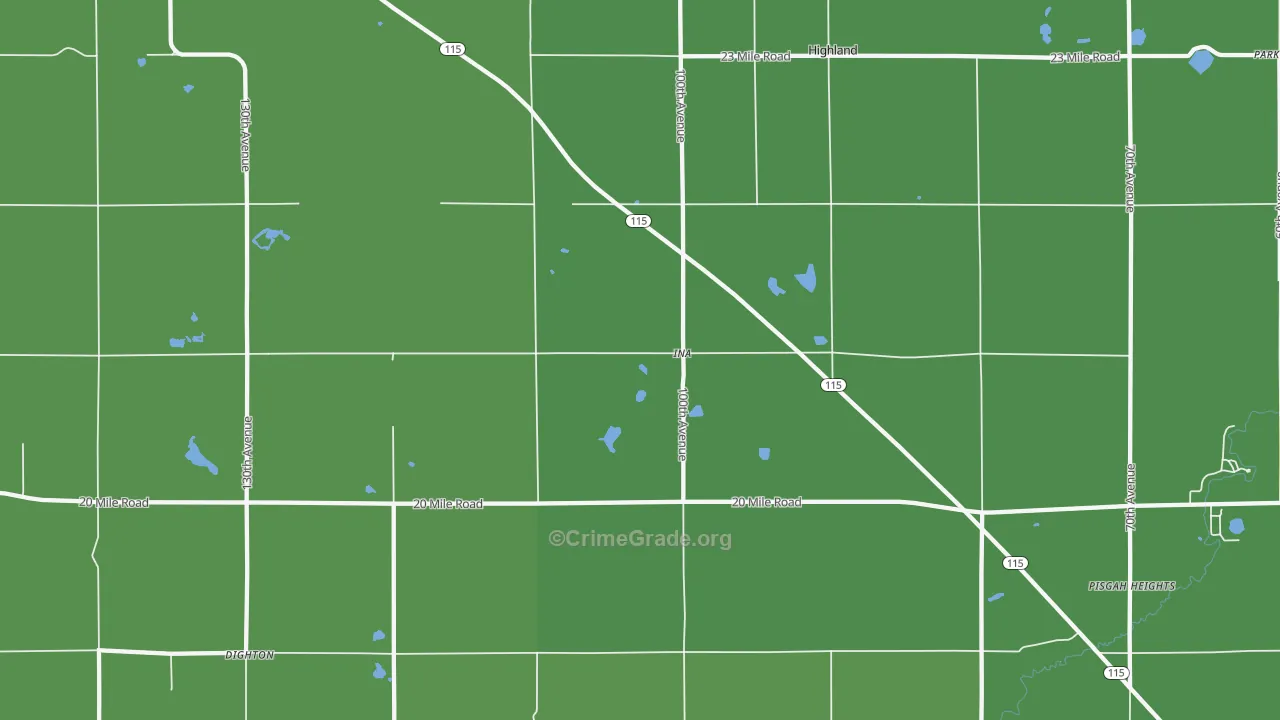 Ina, MI Map of Vandalism Rates