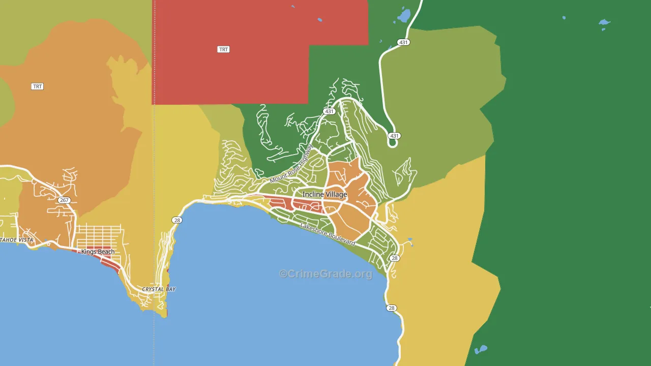 Incline Village, NV Map of Vandalism Rates