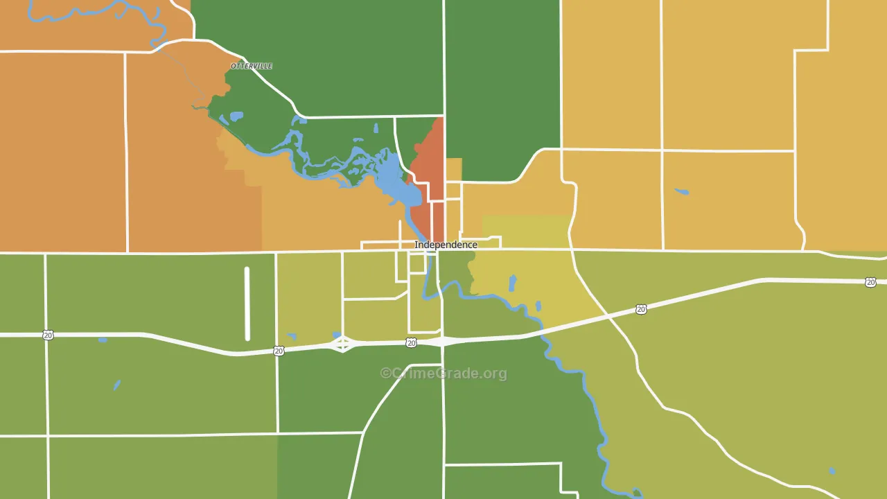 Independence, IA Map of Vandalism Rates