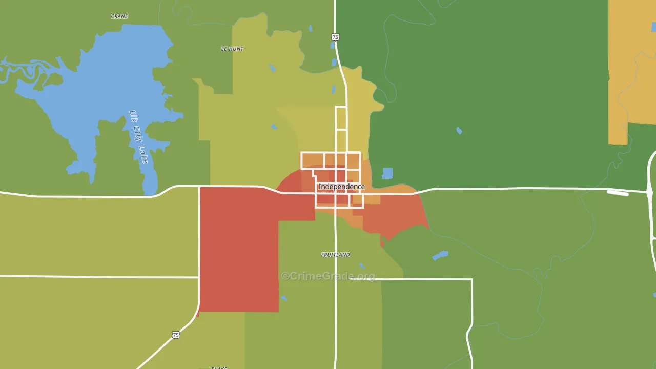 Independence, KS Map of Vandalism Rates