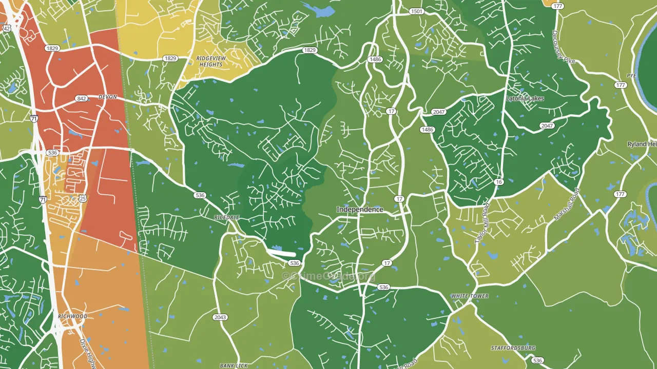 Independence, KY Map of Vandalism Rates