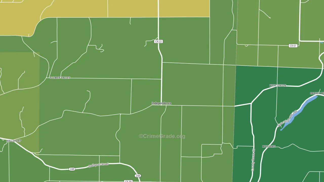 Independence, NY Map of Vandalism Rates