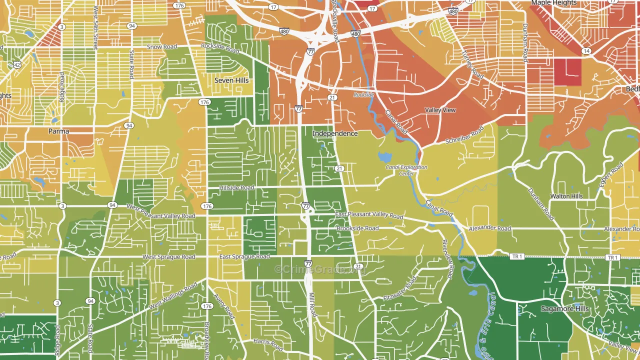 Independence, OH Map of Vandalism Rates